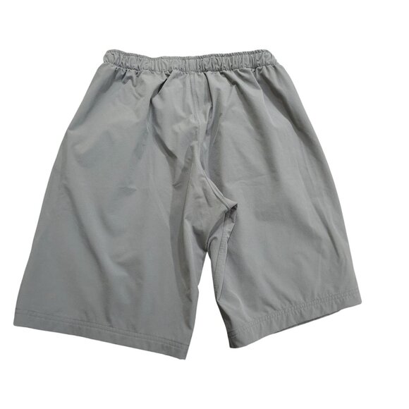 Olivers Mens Large Tall Athletic Nylon Shorts Gray Elastic Waist Red Drawstring - Picture 2 of 3